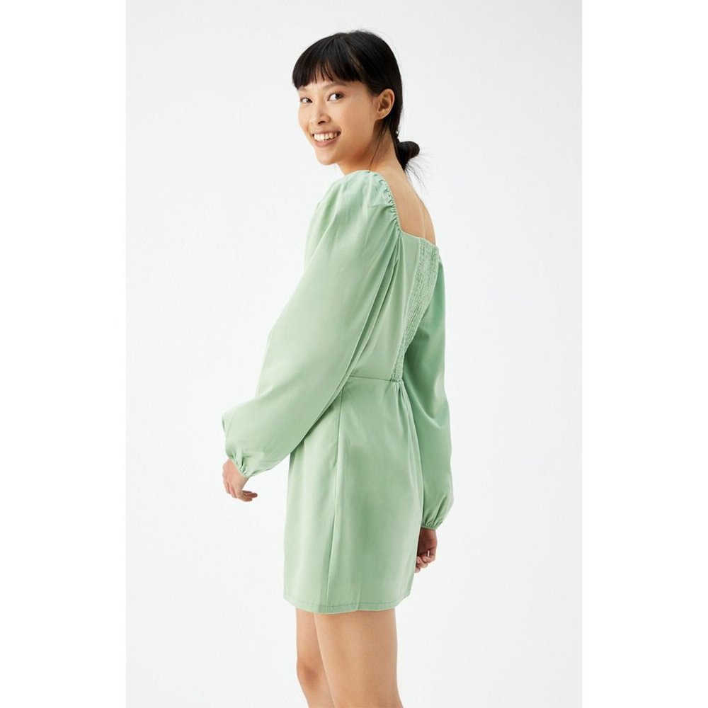 Womens Bustier Slit Satin Mini Dress Lime| Kendall & Kylie Dresses